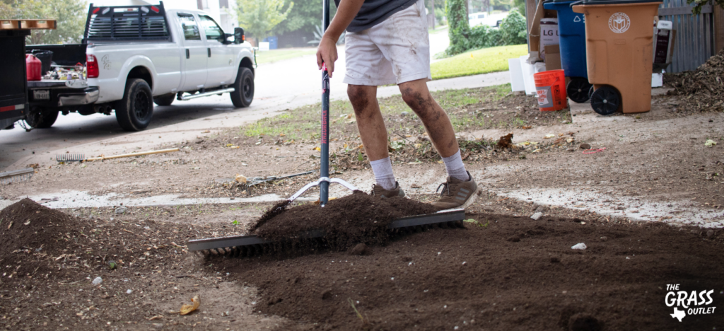 Spreading compost layer 2-3 inches before sod installation