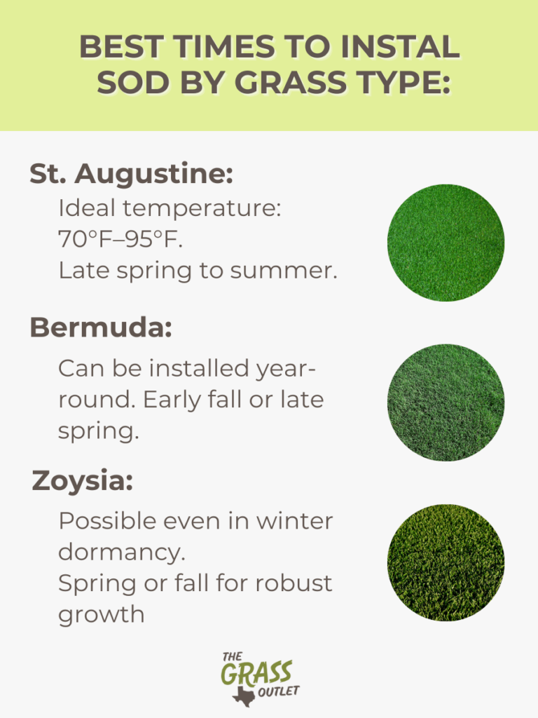 Best Times to Install Sod by Grass Type