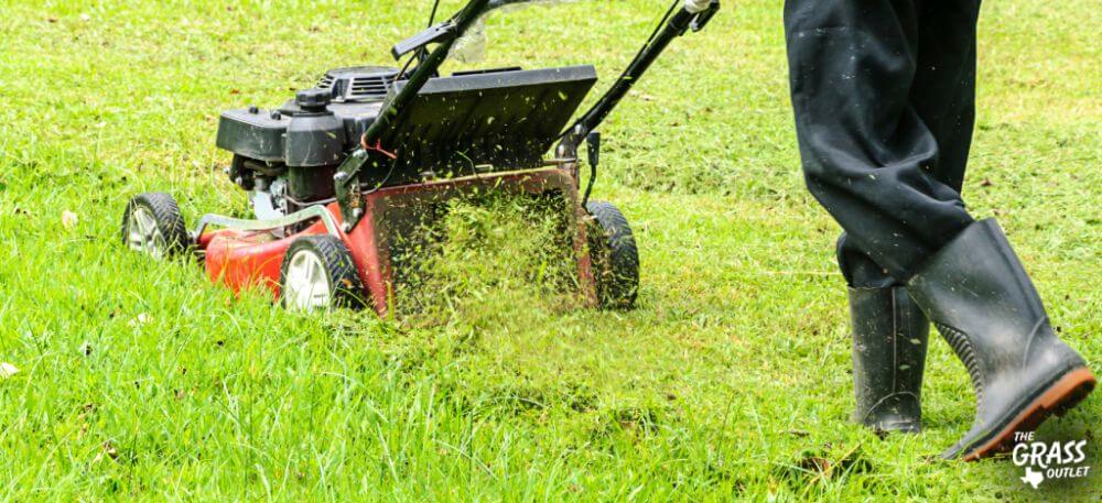Mowing wet grass