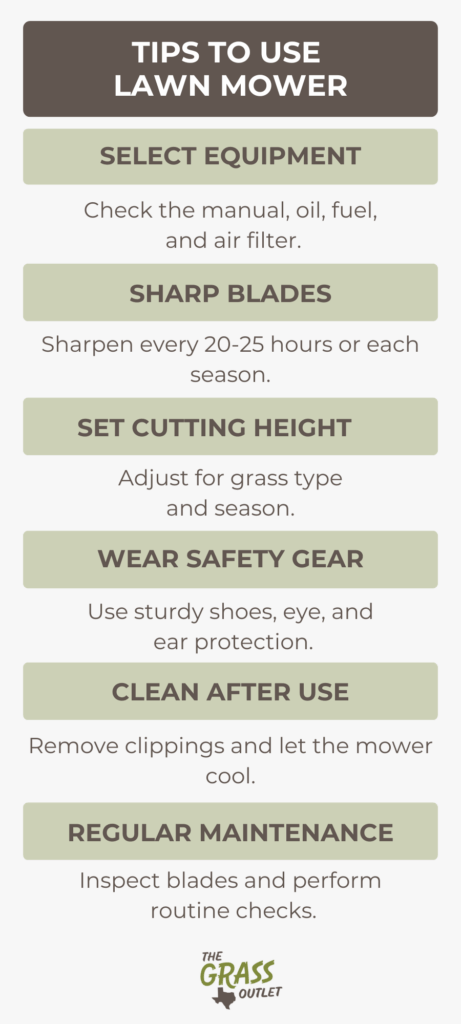 Consejos visuales sobre el uso del cortacésped