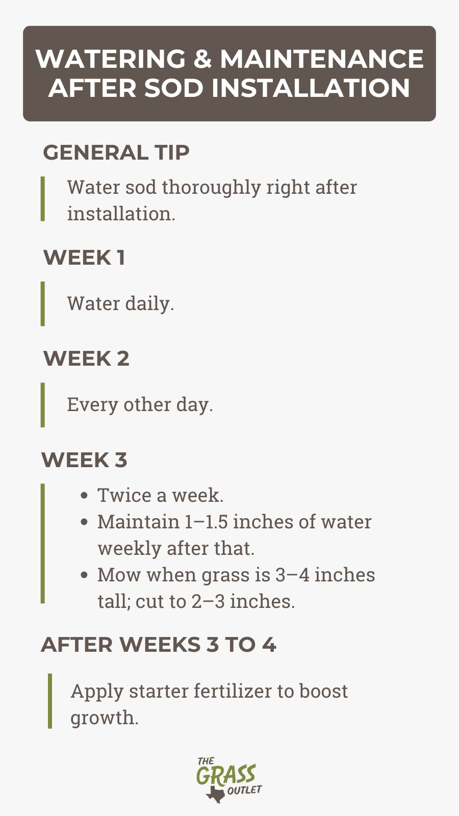 Watering & Maintenance After Sod Installation