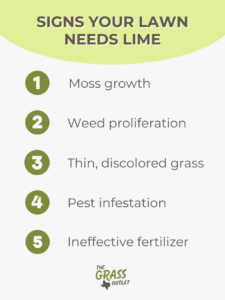 infographic describing the signs why your lawn might need lime