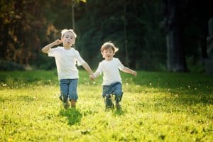 two kids playing